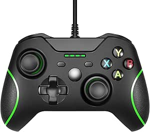 Xbox One Controller di Gioco con Luce a LED, Wired Gamepad Controller per Windows 7/8/10, XBOX ONE, PC, TV Box Joystick Android Joypad Doppio Impatto Vibratorio Progettato Ergonomicamente