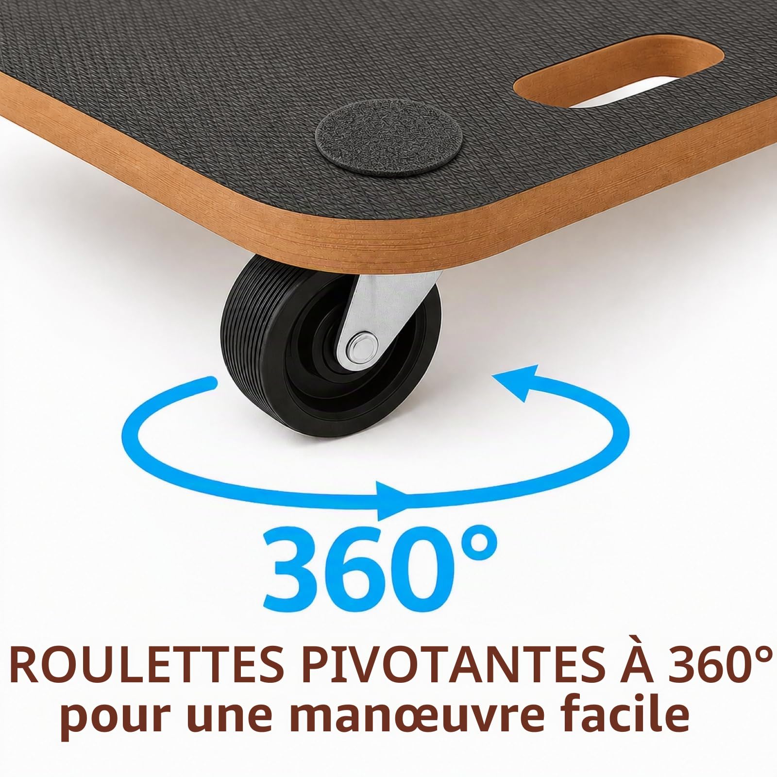 Chariot de transport pour meubles - 29 x 58 cm - Charge maximale : 250 kg - Planche à roulettes robuste avec roulettes pour charges lourdes - Pour meubles, atelier, déménagement et entrepôt (1 pièce)