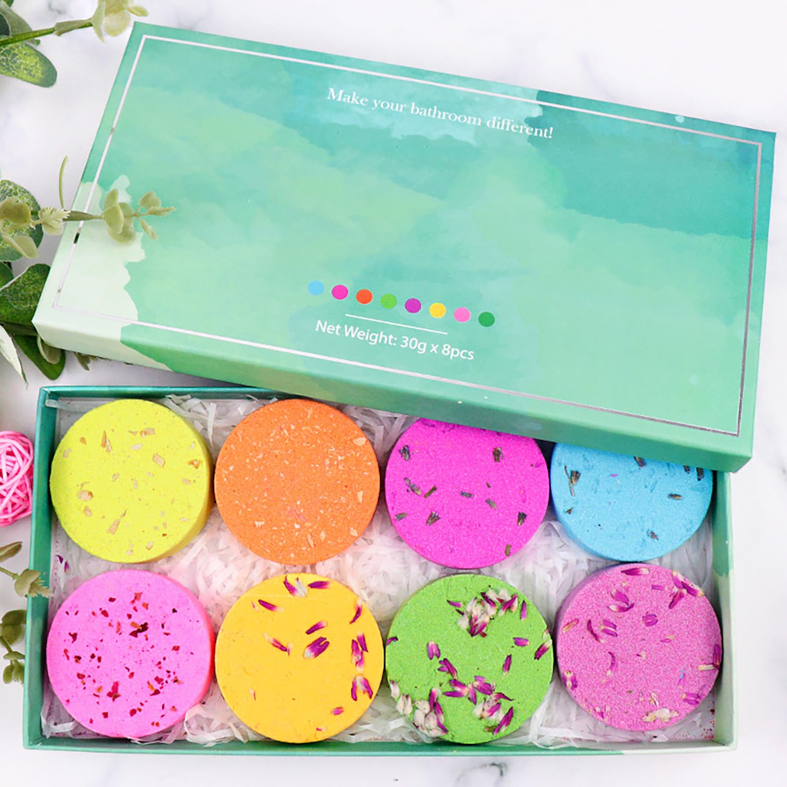 Bombas de Ducha Aromáticas, 8 Piezas de Vaporizadores de Baño Perfumadas, Artículo Esencial para el Baño, Pastillas de Vapor para Relajación, Regalo para Aniversario Cumpleaños para Mujeres