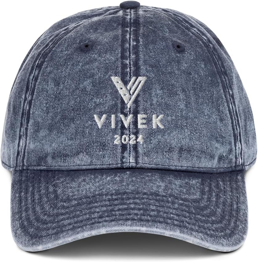 Vivek 2024 Official Hat (Embroidered Vintage Cotton Twill Cap) Vivek Ramaswamy 2024 Campaign