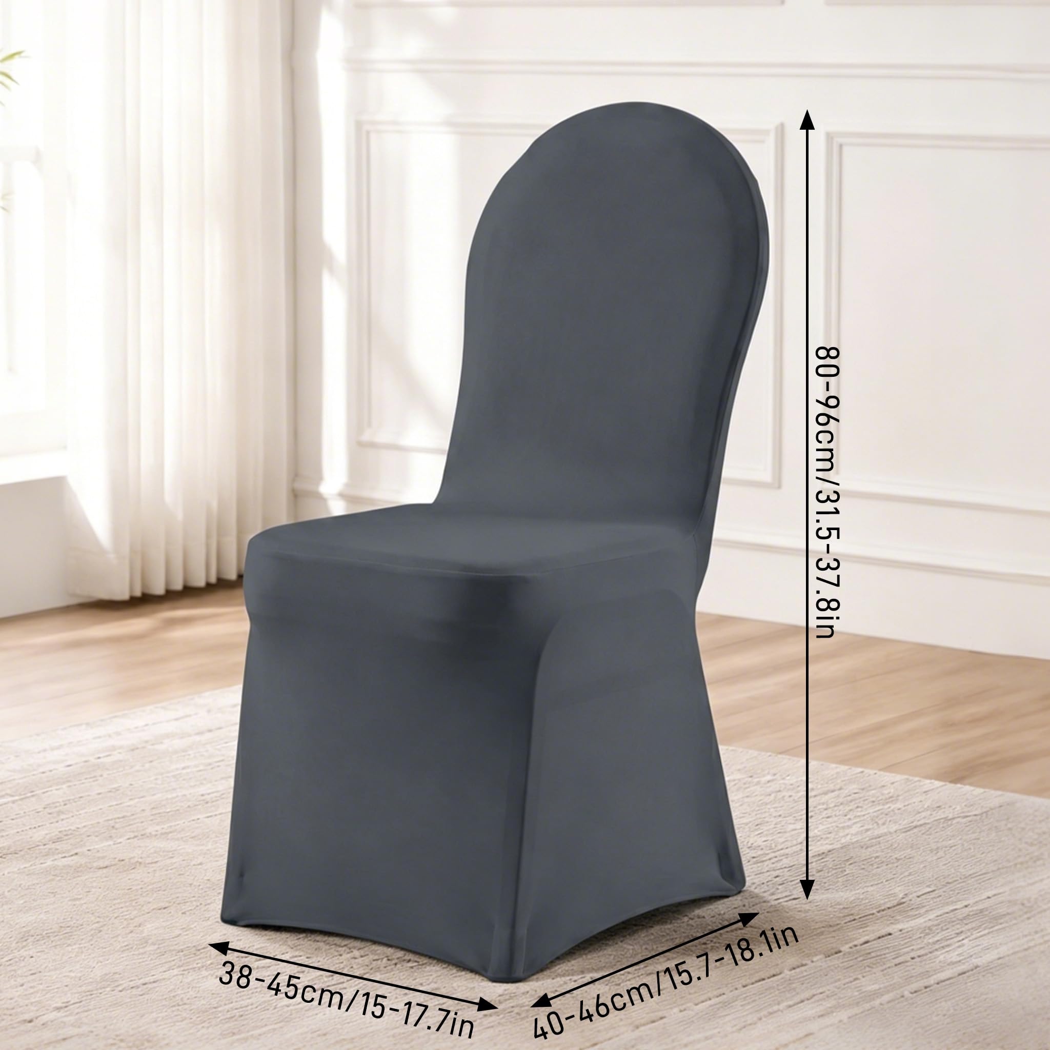 AufuN Stuhlhussen Stretch 50 Stück Elastische Stuhlbezüge für Bankettstühle ohne Armlehne Universell Moderne Stuhl Husse Abnehmbarer Waschbarer, Ideal für Hochzeit, Party, Gastronomie, Grau