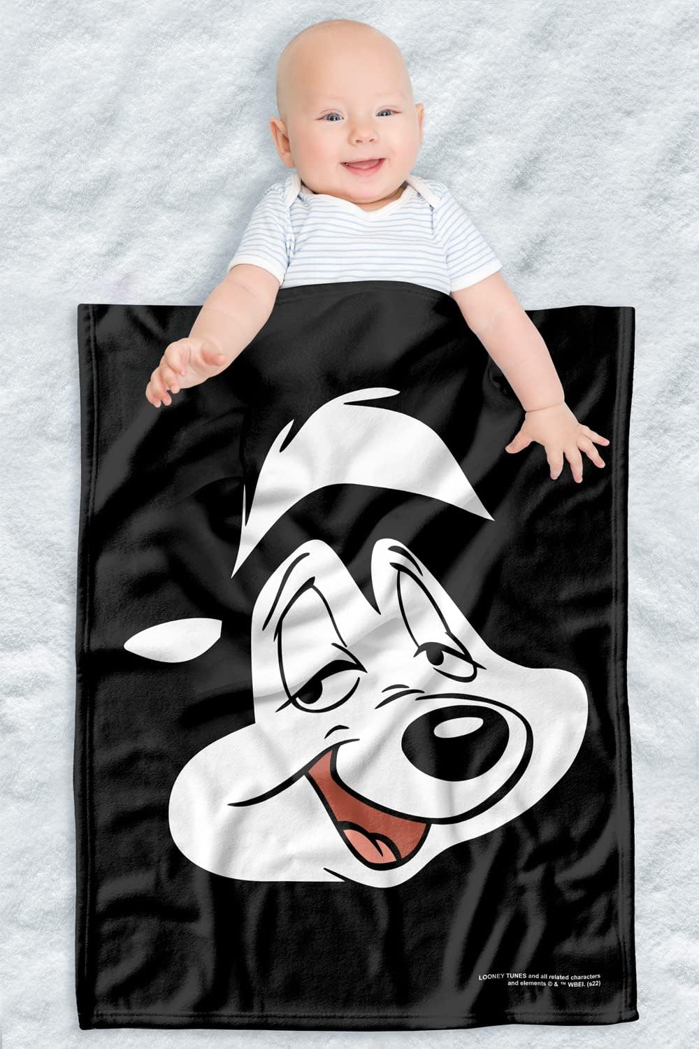 LOGOVISION Looney Tunes Lightweight Baby Blanket, 30"X40", Pepe Face Unisex for Infants Girls & Boys