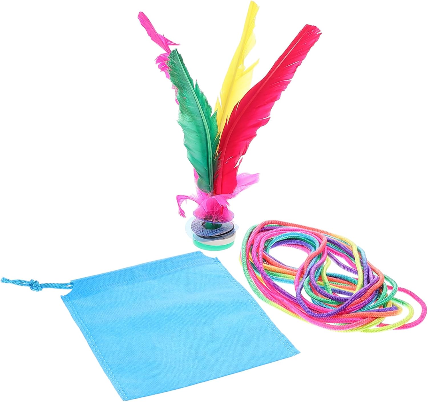 HEMOTON 1Set Colorful Elastic Jump Rope with Shuttlecock Stretchy Jump Rope for Coordination Agility for Fitness Activities