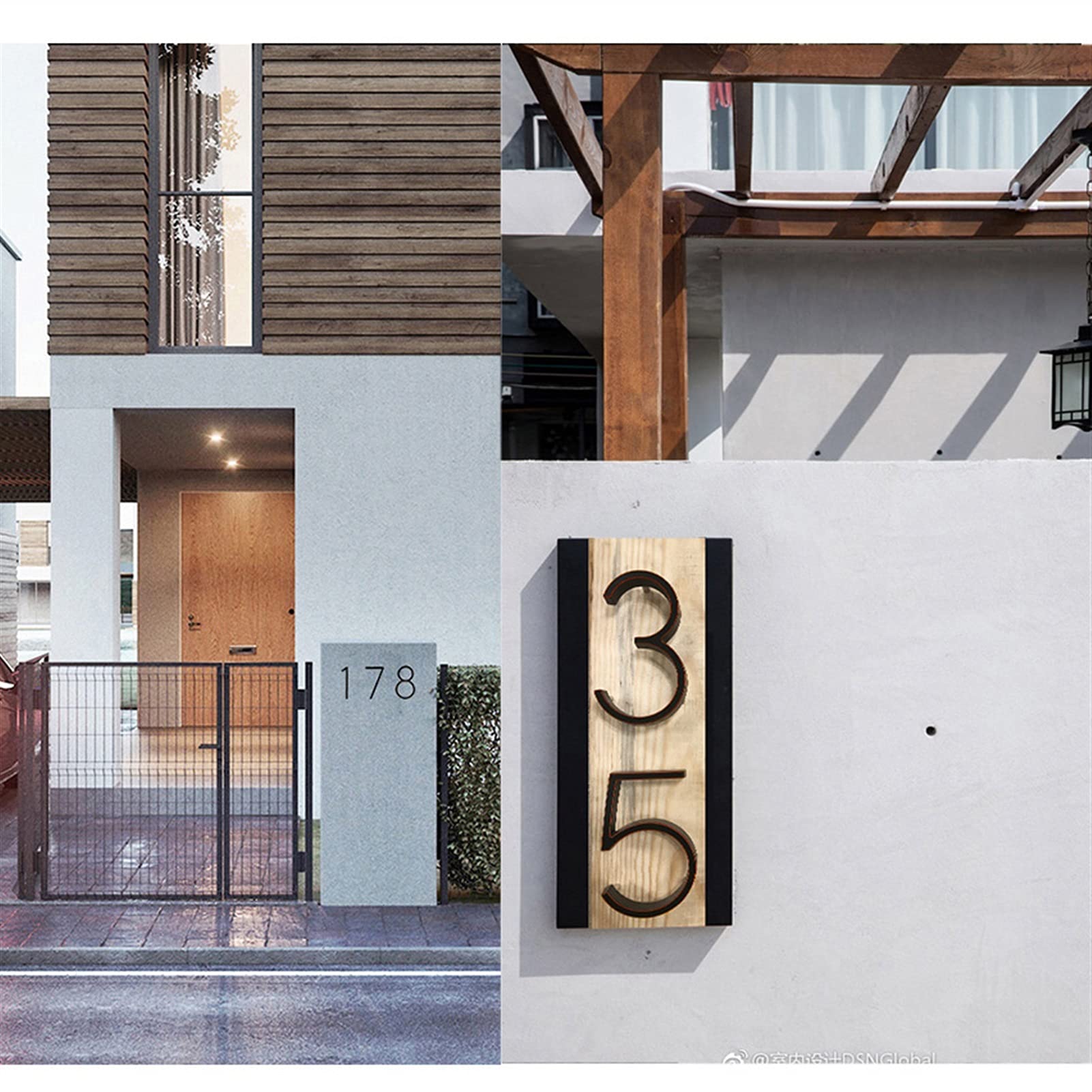 Nowoczesna tablica adresowa ze stopu cynku 0-9 Hotel Home, numer adresu dostępu do biura, podwyższony efekt 3D(VENETIAN BRONZE 9)