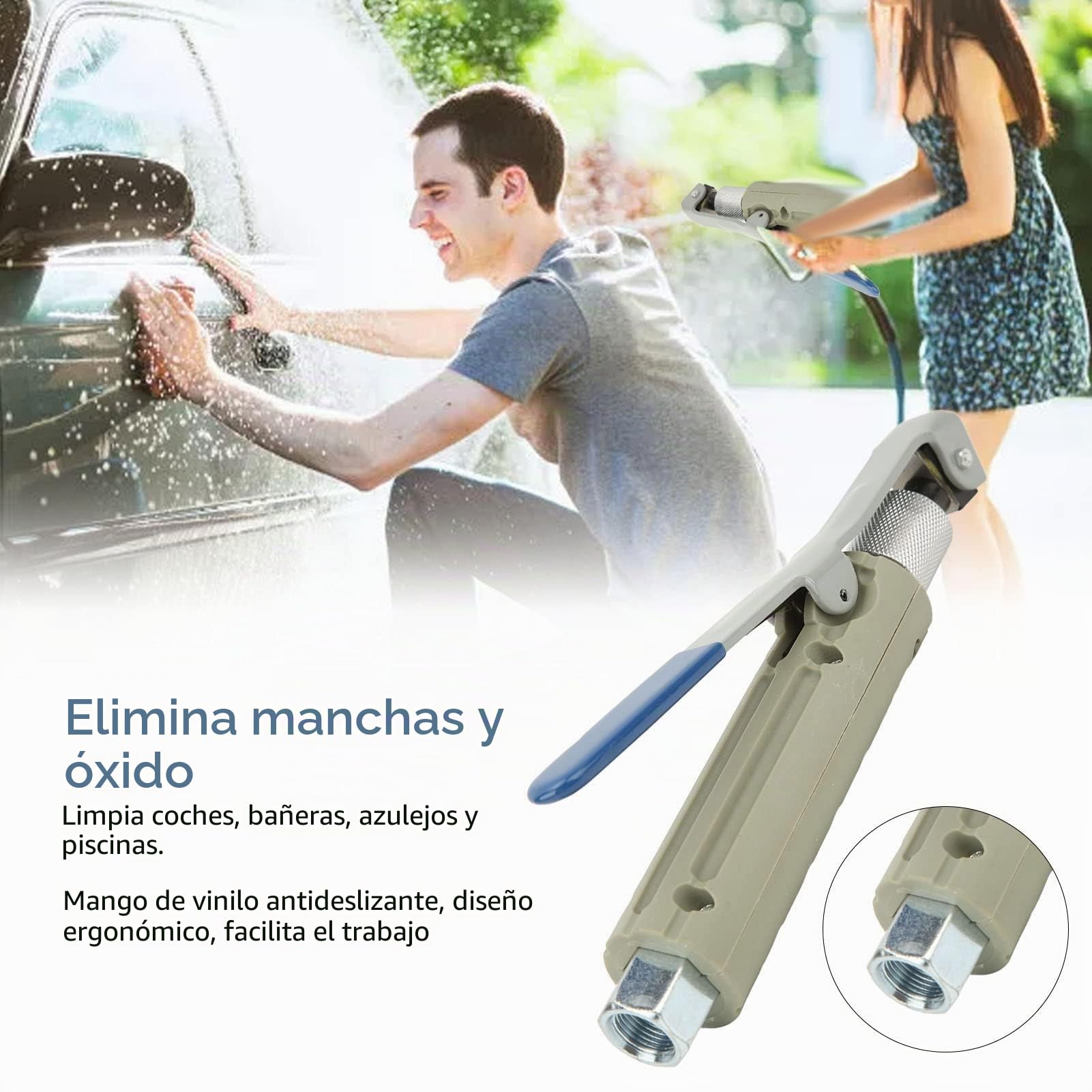 Boquilla de chorro de con 3 puntas de cerámica, pistola de chorro de, cabezal de boquilla para eliminar las manchas de color