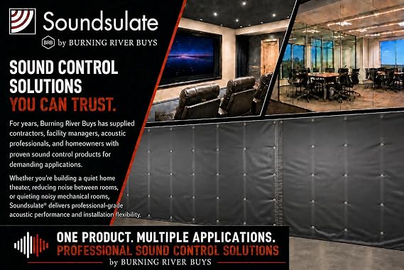 SoundsulateTM 1 lb. Mass Loaded Vinyl, MLV, Soundproofing Barrier Rolls, 4' x 25' x 6 rolls (600 sf)