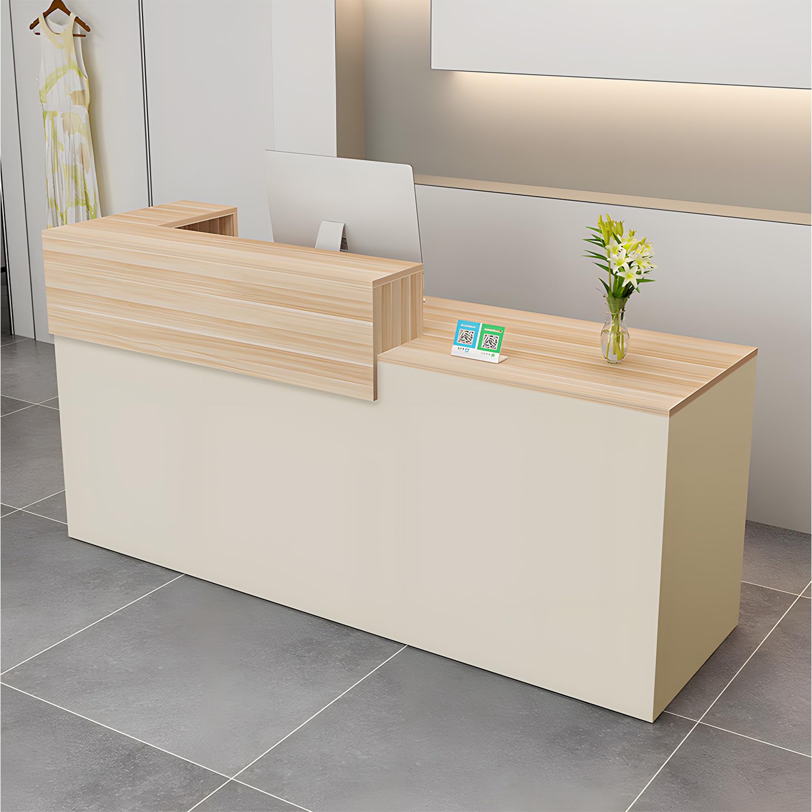 Nowoczesne biurko z Der Sto 99-241 cm stolik do salonu biura hotelu detalicznego drewno & bei prawy narożnik design 120 x 60 x 100 cm