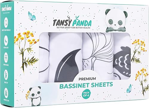 Miniatura 109 de TansyPanda Bassinet Sheets for Baby Delight Snuggle Nest, Chicco LullaGo, Fisher-Price Soothing, SNOO Smart, 3PC, 18 x 30 Inch, Ultra Soft