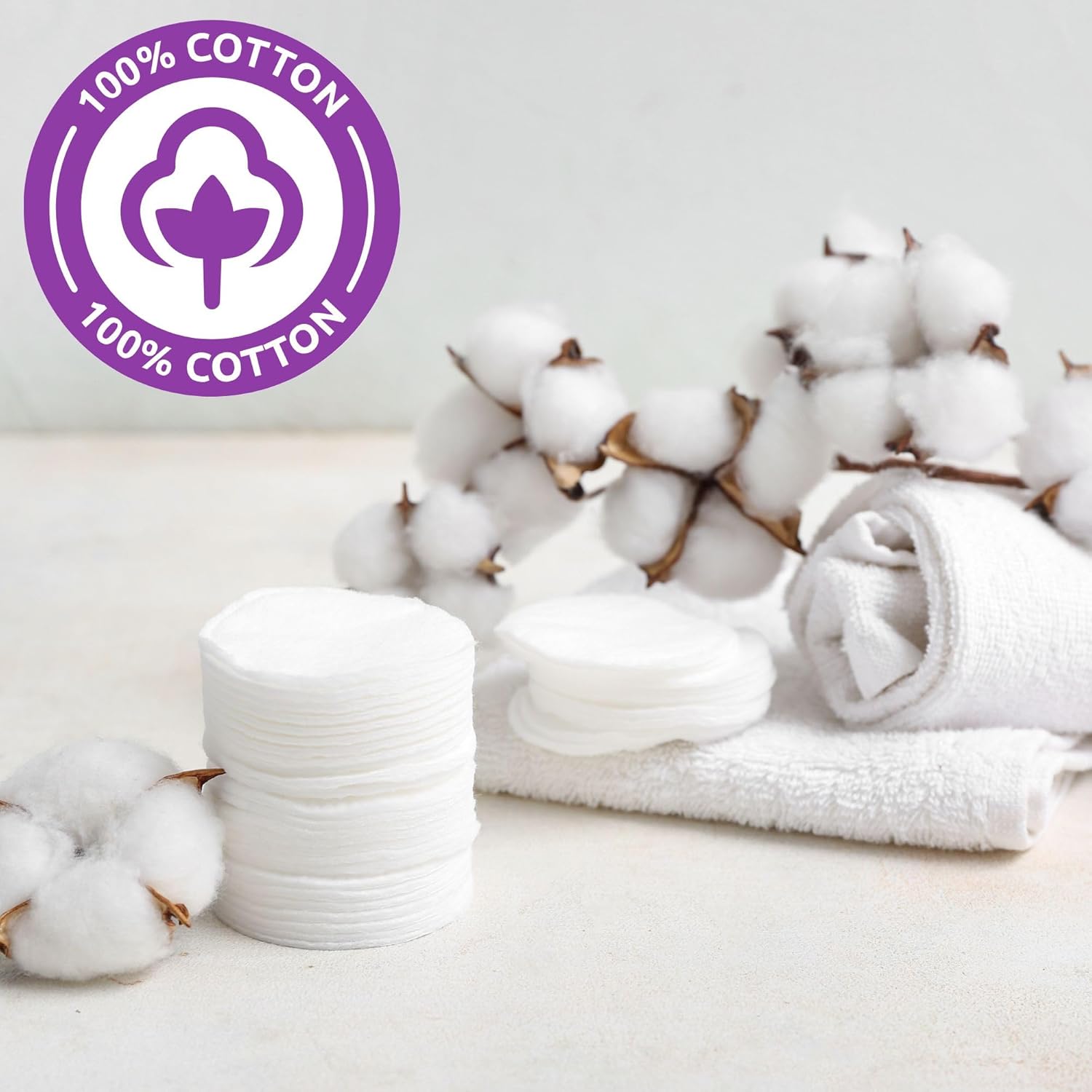 Pretty 50 Large Oval Cotton Cosmetic Pads/Discs - Lint Free, Non Fleecing