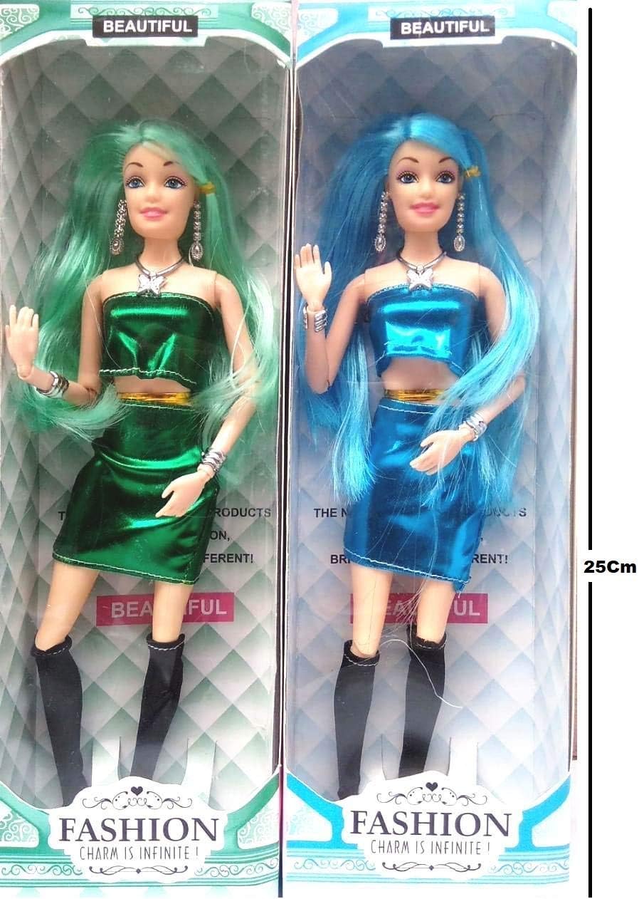 Flipboat Imported Gorgeous Trendy Foldable Charming Doll Combo Set (Green-Pink-Blue) Pack of 3