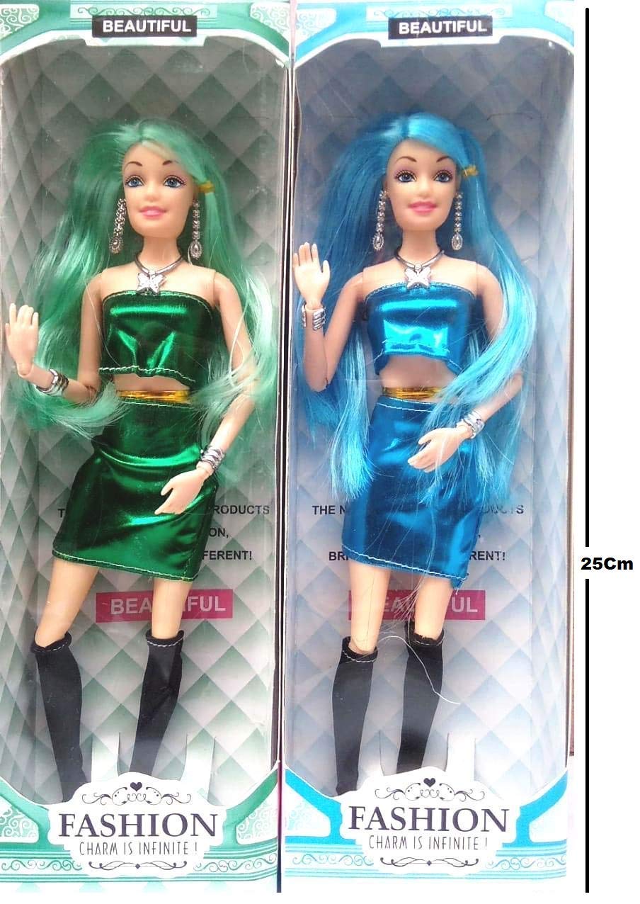 Flipboat Imported Gorgeous Trendy Foldable Charming Doll Combo Set (Green-Pink-Blue) Pack of 3