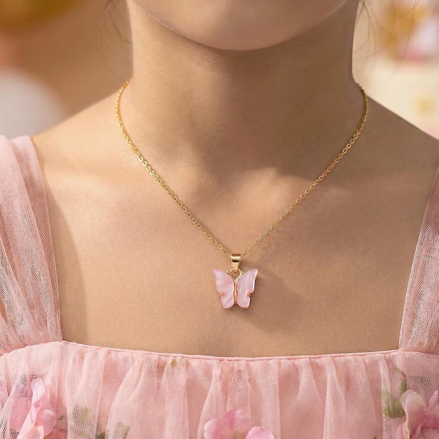 Happy 5th 6th 7th 8th 9th 10th 11th 12th Birthday Gifts, You Make The World A More Beautiful Place Butterfly Necklace
