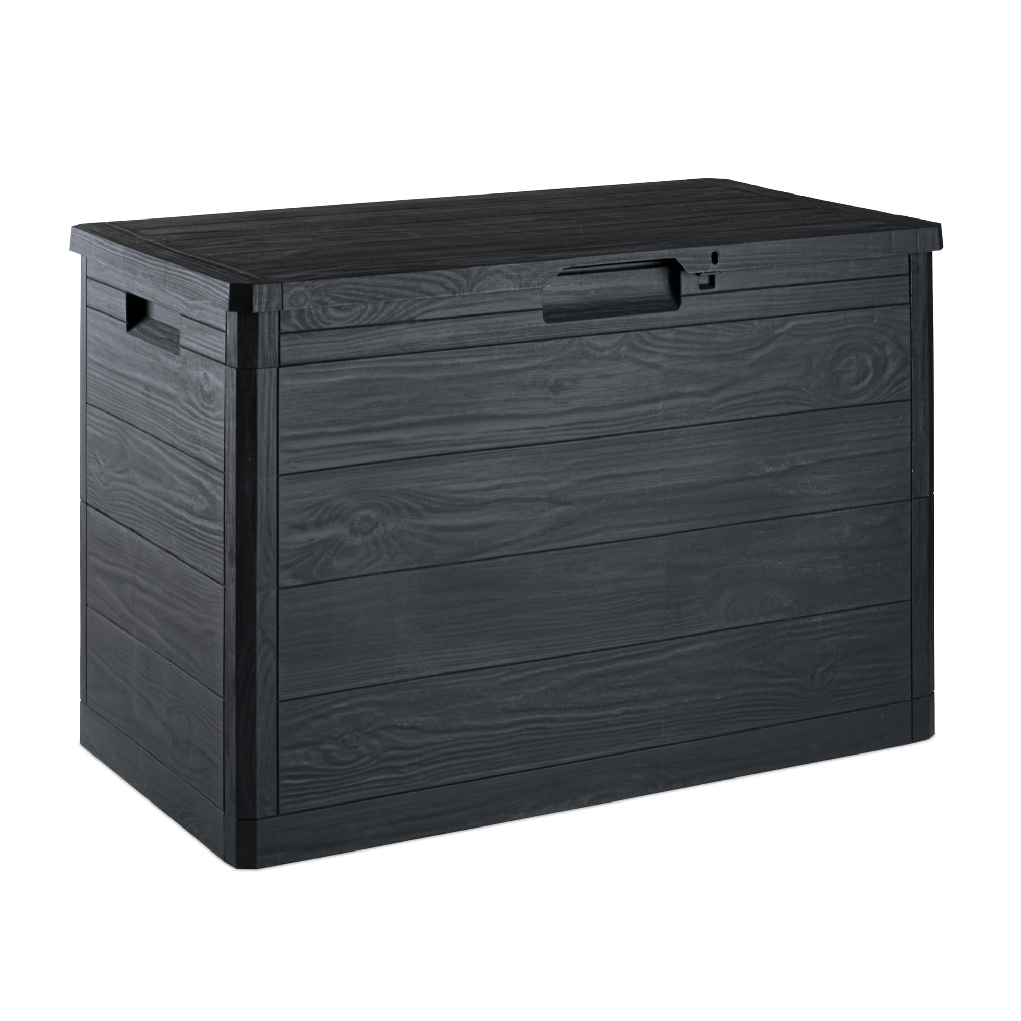 Toomax Baúl Multibox Woody's 160L para herramientas de exterior, efecto madera, Dim. 77,5 x 44,5 x 52,7 h, Art.186 (gris pardo) (160 x 77,5 x 44,5 x 52,7 h, Antracita)