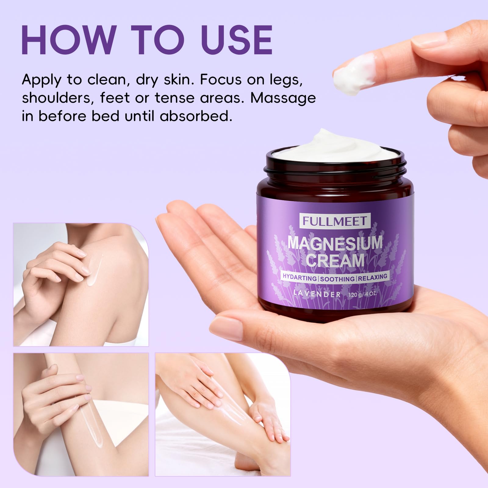 Amazon.com : FullMeet Magnesium Cream for Sleep, Lavender