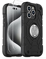 Vista 51 de KCJ Funda para iPhone SE 2022/2020, iPhone 8/7/6/6S, con [2×Protectores de Pantalla][Soporte de Anillo] Silicona Suave+PC Duro Protección Completa