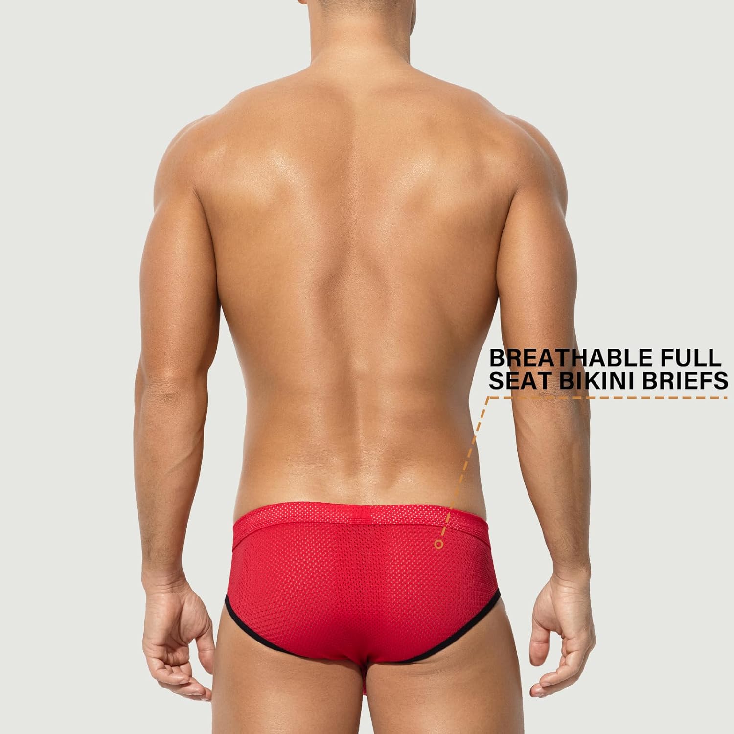 Arjen Kroos Mens Sexy Mesh Underwear Briefs Breathable Silk Low Rise Athletic Underwear - Image 5
