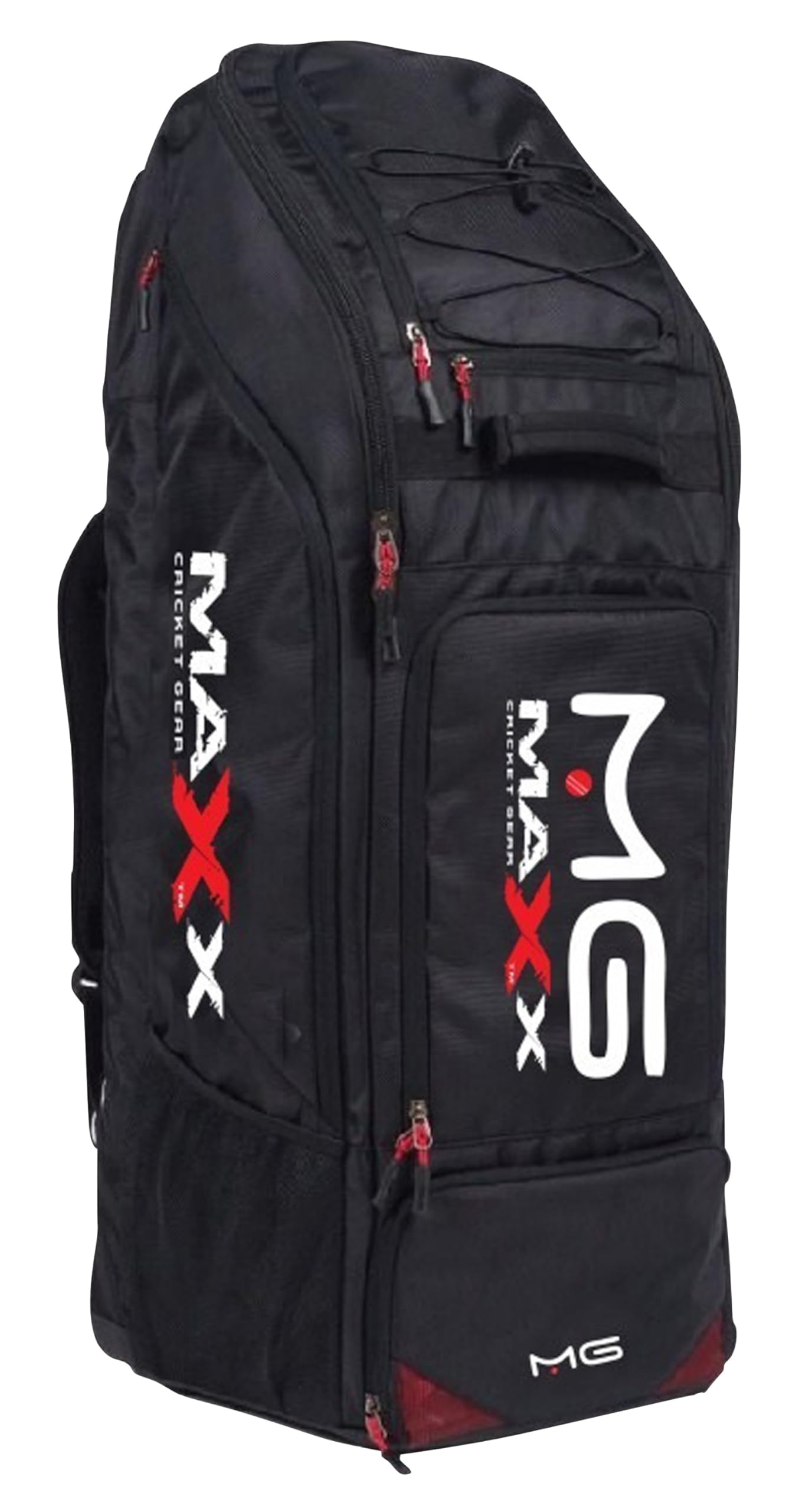 MAXX Pro Boxing Gear Cricket Duffle Bag Black and Red. Cricket Kit Bag/Cricket Bag (Black/Red)
