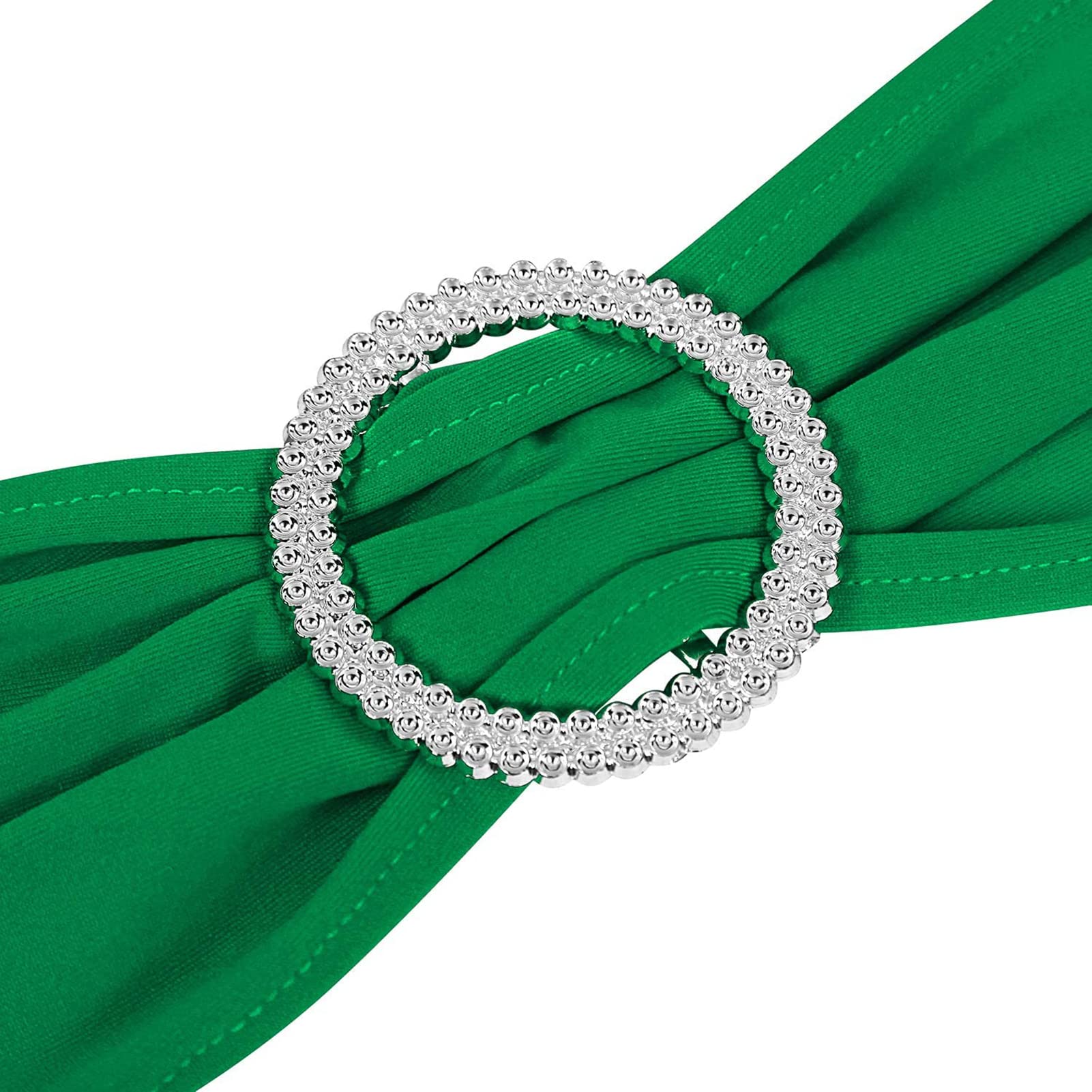 Stretch Stuhlhussen Schleifen, Hochzeit Stuhl Cover-Band, Mit Schnalle Schieber Schärpen Schleife Dekorationen Stuhl Bezüge Stuhl Sitz Bezug Dekoration (60,Grün)