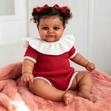 Anano Black Reborn Baby Dolls, 24 in Realistic Baby Doll Toddler Girl Black