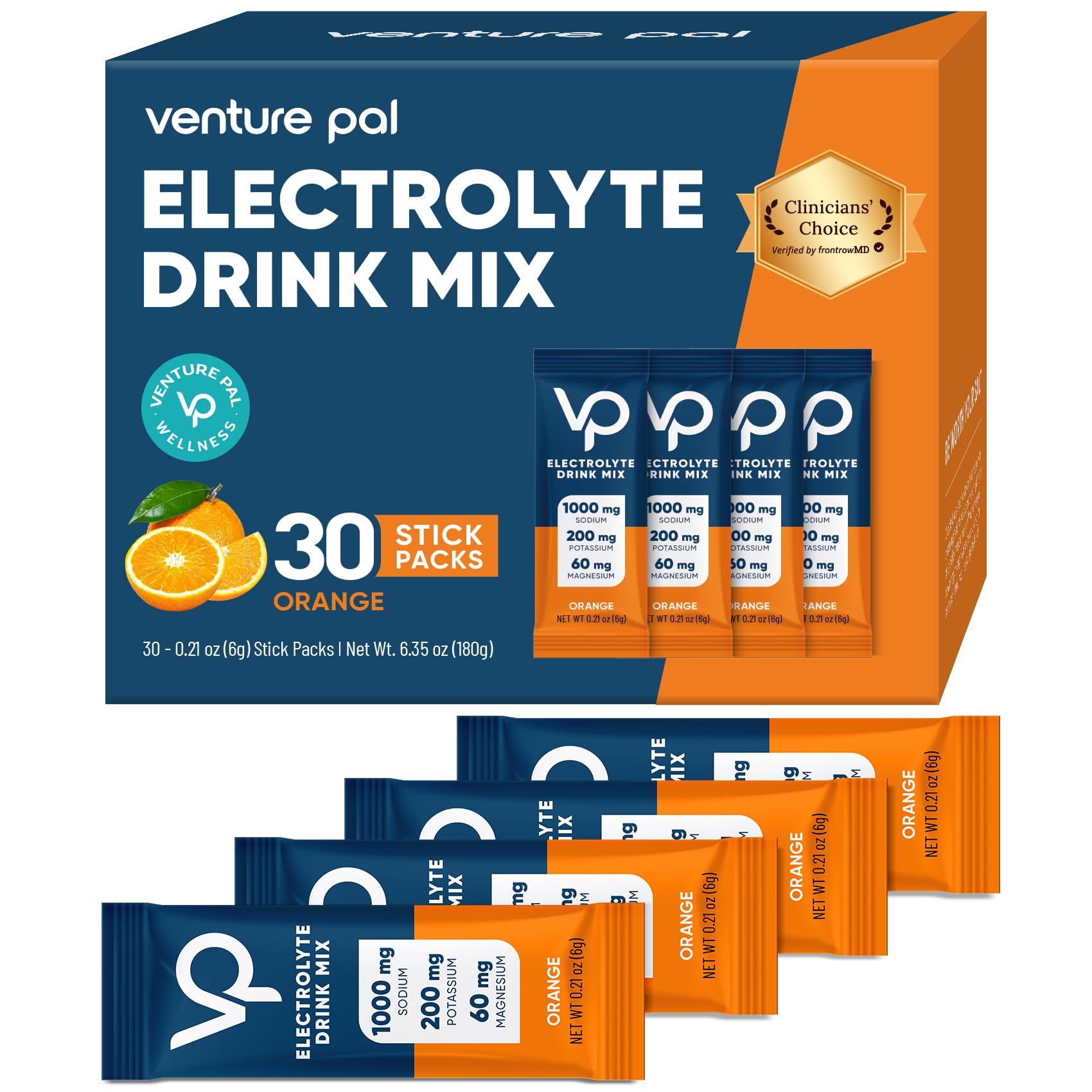 High Sodium Sugar Free Electrolytes Powder Packet - Hydration Packets with Vitamin, Sodium & Potassium | Zero Calories | Vegan, Keto & Paleo Friendly Electrolyte Drink Mix - 30 Sticks