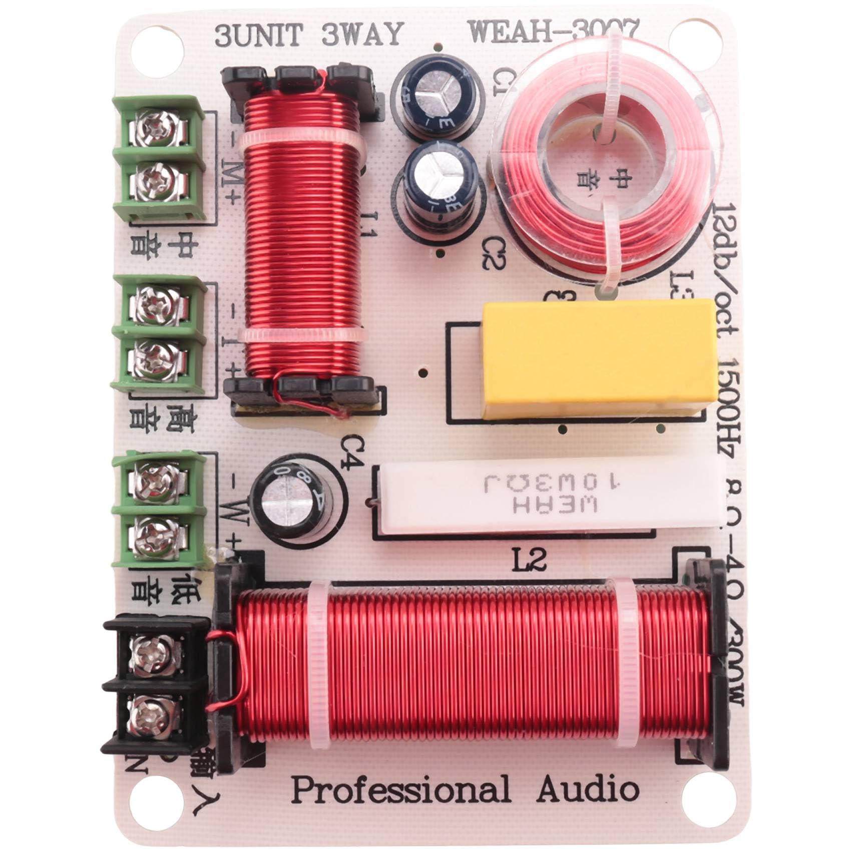 Diviseur de Fréquence Haut-Parleur 3 Voies 300W Filtre Croisé HiFi