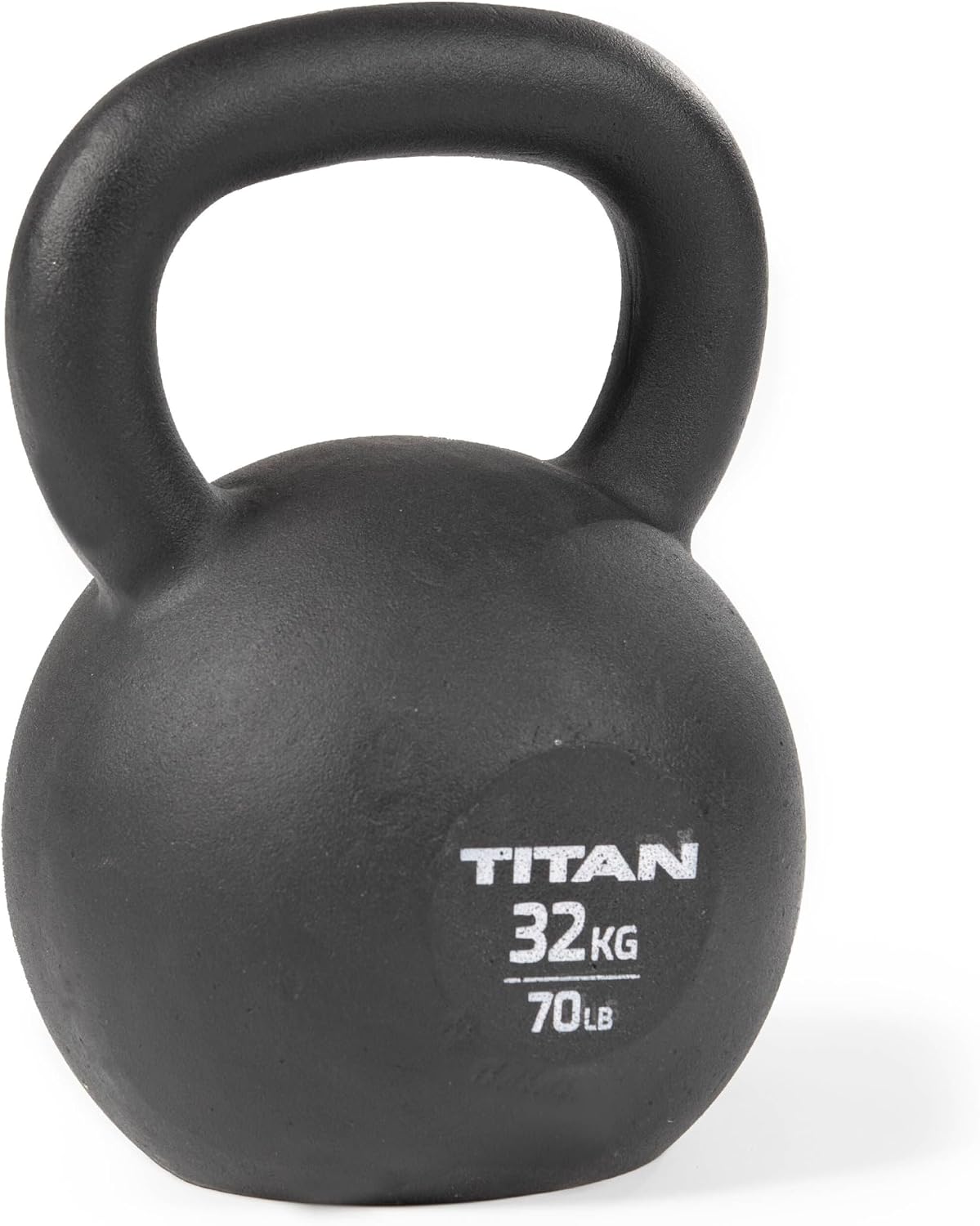 Titan Fitness Cast Iron Kettlebell | Single-Piece Casting, KG & LB Markings, Full Body Strength Training
