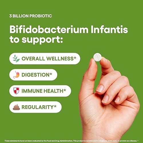 Miniatura 3 de Bifidobacterium - Suplemento probiótico para niños, 240 comprimidos, 3 mil millones de UFC, probióticos para hombres y mujeres, apoya la salud