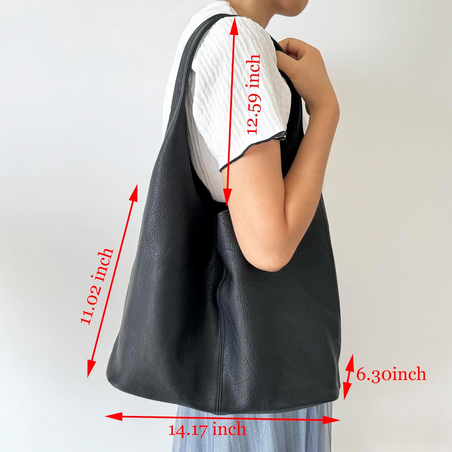 Slouchy Tote Bags for Women, Soft Leather Women's Bag, Large Hobo Bag, Simple Underarm Bag, Top Handle Handbag
