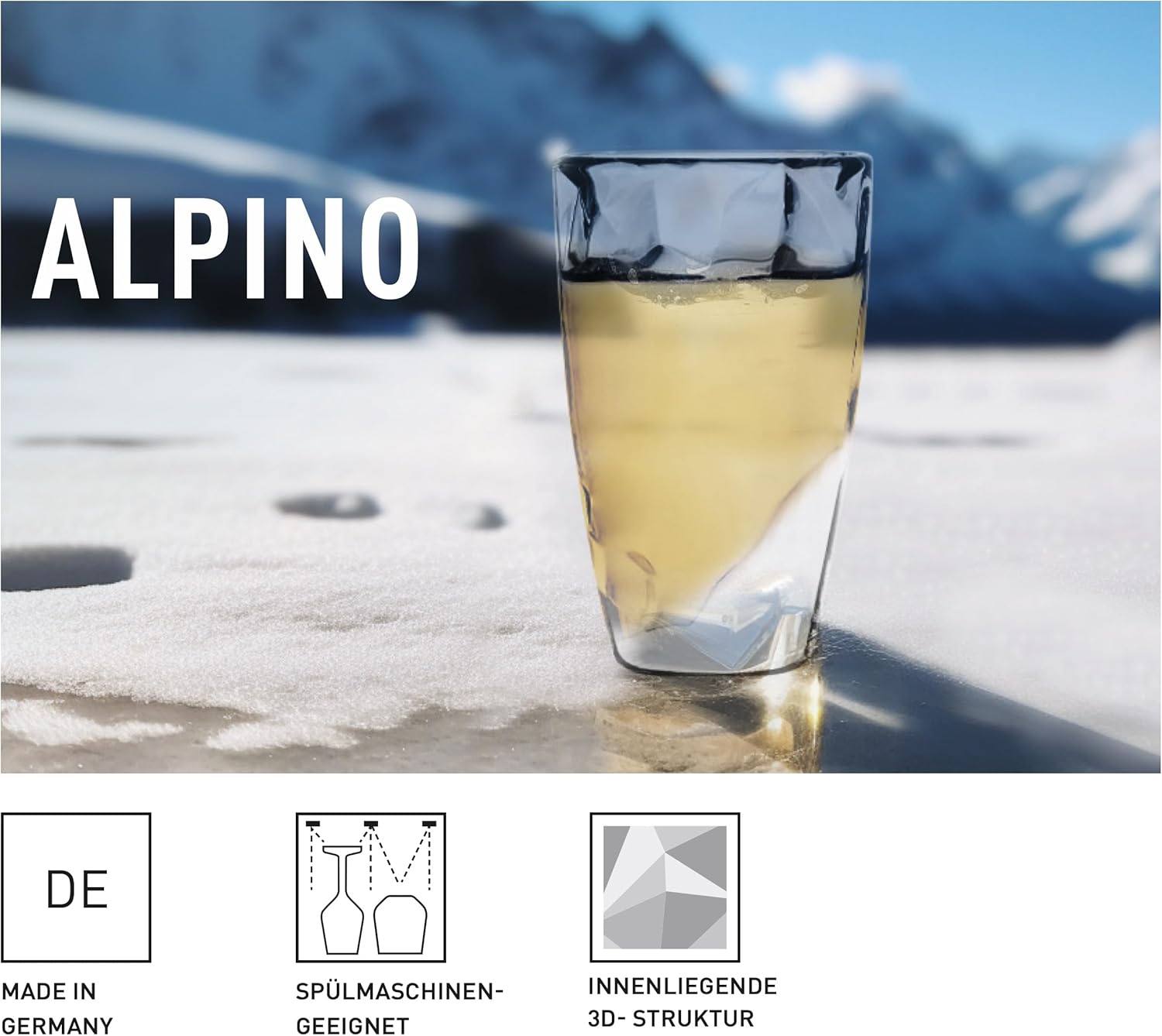 RITZENHOFF Alpino 3991001 2-in-1 Glass for Schnapps or Espresso 40 ml Set of 2 with Relief Structure Made in Germany