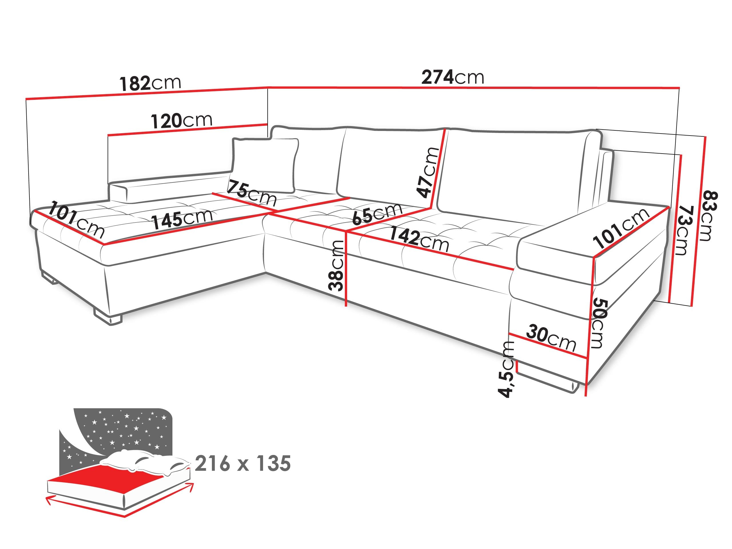 Mirjan24 Divano Angolare Bangkok Mini - Moderno Ad Angolo con Funzione Sonno e Cassetta per Soggiorno, Camera degli Ospiti, Forma di L (Uttario Ve. 2956 + Uttario Ve.)