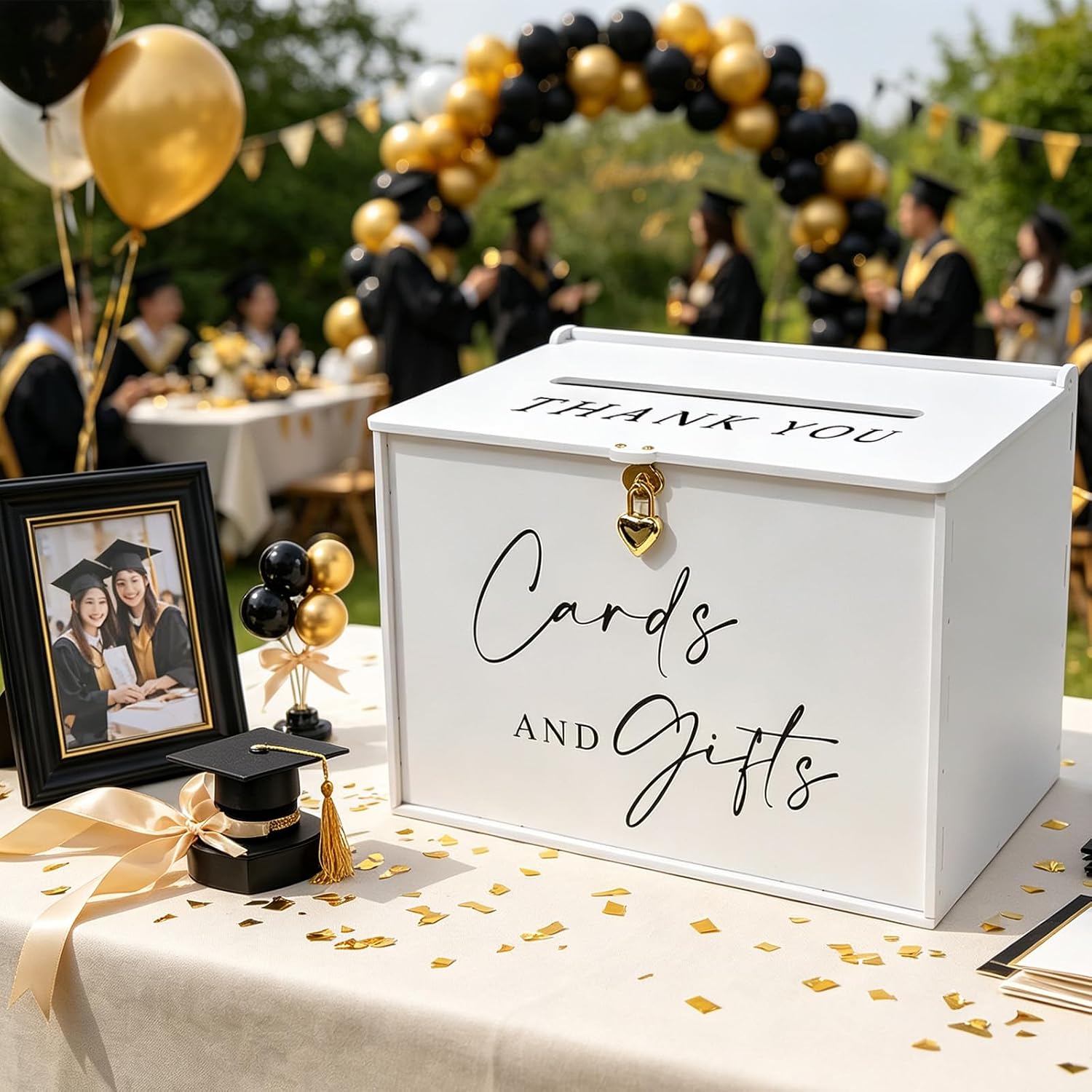 Card Box for Party, Elegant Matte White, Party Table Decor