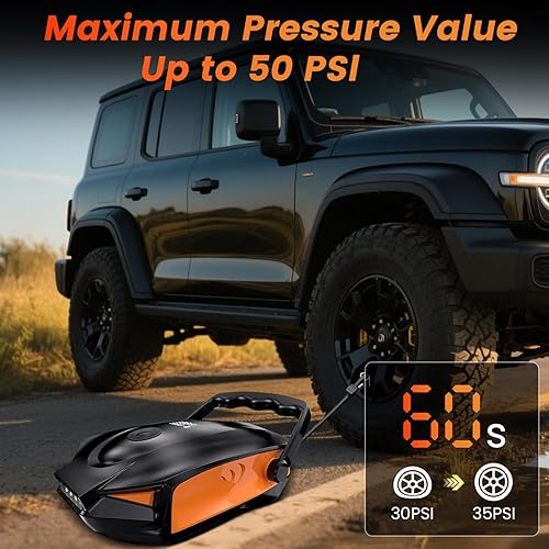 Miniatura 2 de 50PSI Paddle Board Pump Electric Portable, High Pressure Sup Pump - Dual Stage Inflation, Auto Shut Off and Deflate for Stand Up Paddle