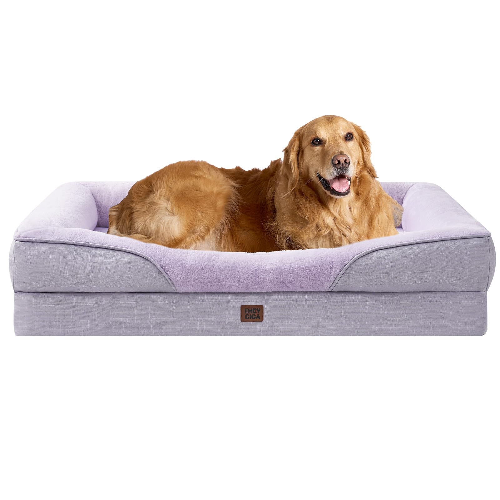 EHEYCIGA Memory Foam XL Dog Bed for Extra Large Dog, 106x76x19cm, Purple