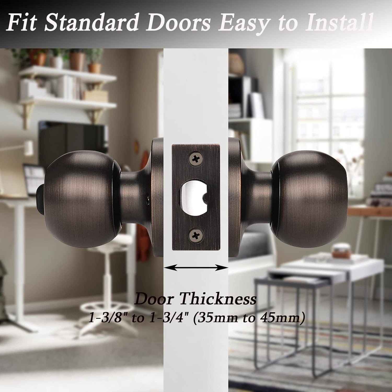 Best Cyber Monday 🔥 10 Pack Probrico Interior Bathroom Privacy Keyless Doorknobs Door Lock Lockset 607-ORB-BK in Oil Rubbed Bronze