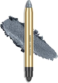 Shimmer Eyeshadow Sticks for Eyes,KQueenest Eye Brightener Stick with Double End Brush Metallic Eyeshadow Pen Crayons Smudger Glitter Blue Cream Eye Shadow For Women Eye Makeup
