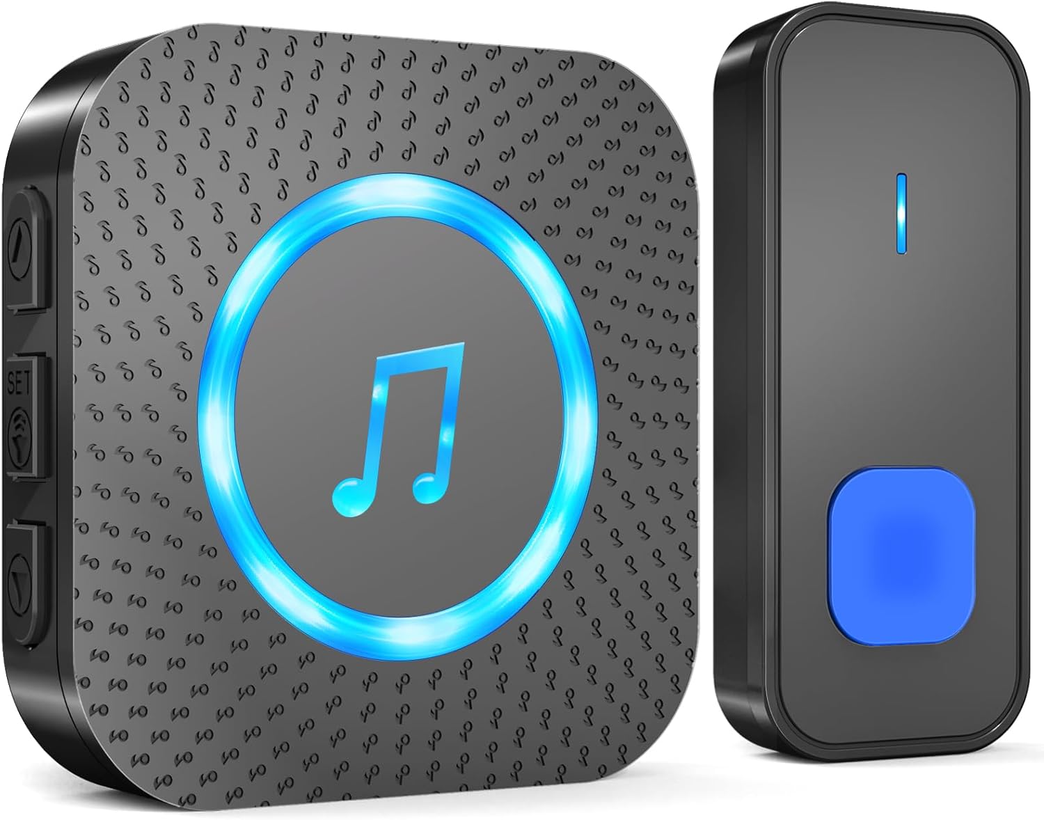 SURFOU Wireless Doorbell with 1 Button 1 Receiver,Door Bell,1300FT/400M Ultra-Long Range,55 Chimes 5 Volume,IP55 Waterproof,110 db Extra Loud with Flashing Light,For Home/Classroom/Office/Warehouse