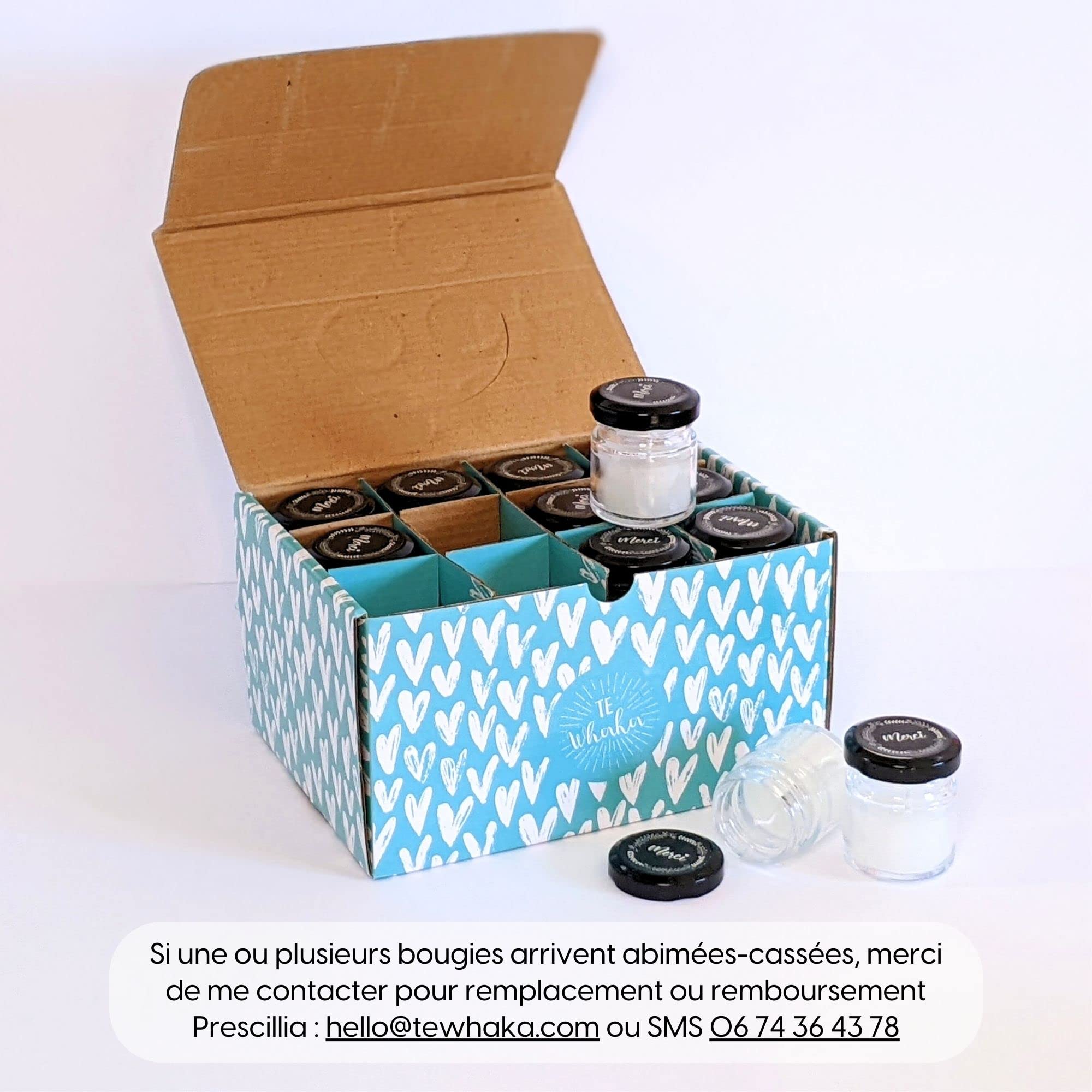 Bougie Parfumée Kit, 24 PCS lot de bougies Naturel Cire de Soja | Bougies Parfumée - cadeau invité mariage, bapteme, communion, anniversaire - cadeau femme, Noël | TE Whaka (Couvercle noir)