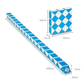 CUBIDI Magic Snake Cube | Fidget Snake Toy for Kids | Travel Toys for Kids Ages 4-8 | Great Gift for Boys and Girls Birthday, Christmas, Stocking Stuffers - 36 Blocks | 0.9 inch x 0.7 inch | Blue