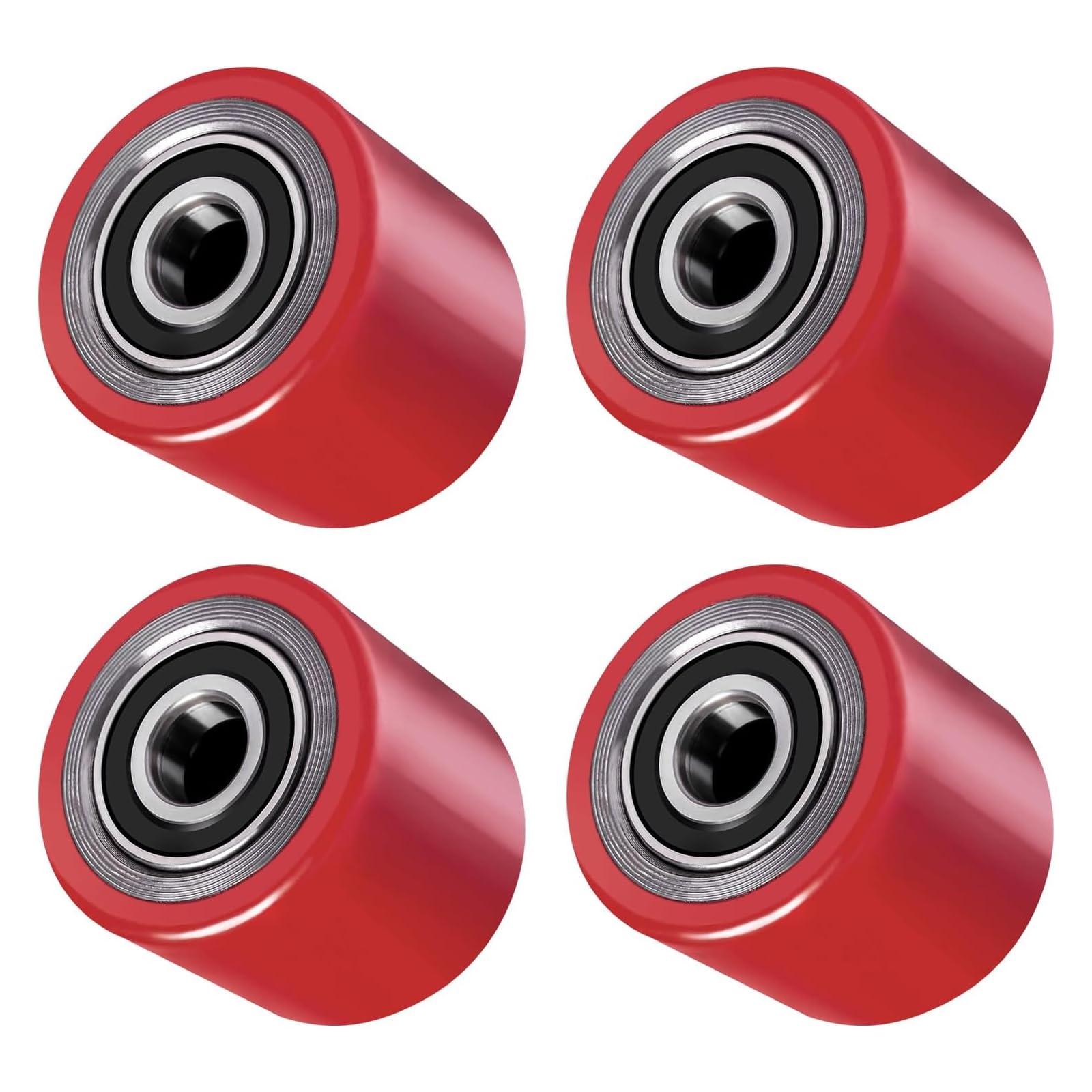 4 pezzi ruote in poliuretano per transpallet 80 x 70mm, Asse 20mm, con Cuscinetti a Sfera, ruote di ricambio, Carico massimo 2400 kg