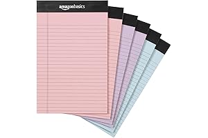 AmazonBasics Narrow Ruled 5 x 8-Inch Lined Writing Note Pads, 6 Count...