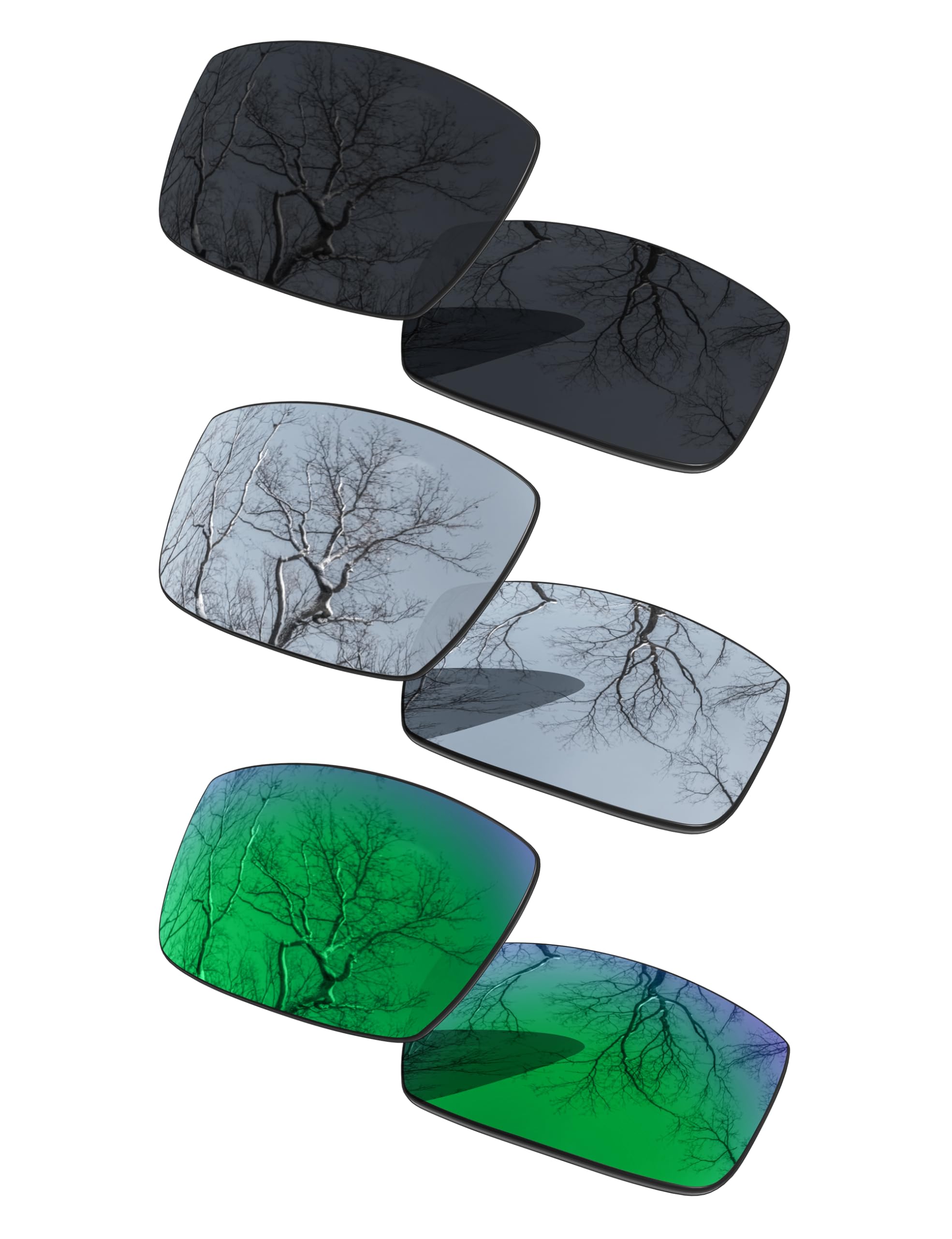 3 Pair Polarized Replacement Lenses for Oakley Gascan OO9014 Pack