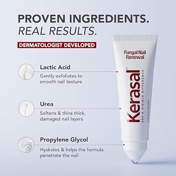 Kerasal Nail Renewal and Nail File Combo Pack, Restores Appearance of Discolored or Damaged Nails, 5 Heavy Duty Nail Files, 0.33 fl oz, Clear