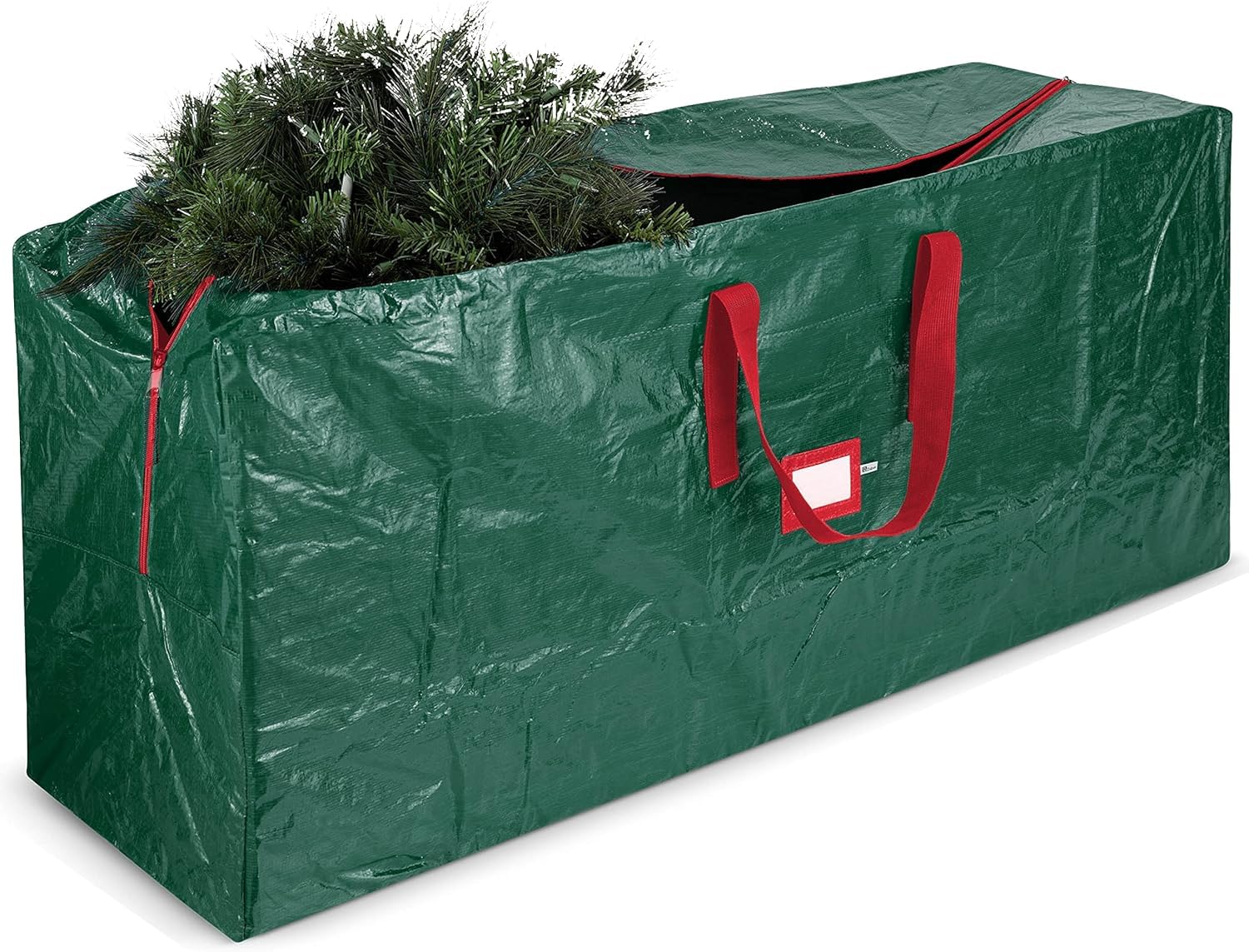 XOLY Christmas Tree Storage Bag - Fits 9 ft. Tall Christmas Trees - Durable Reinforced Carry Handles, Dual Zippered Storage Sack