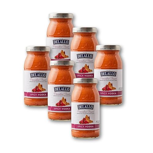 DeLallo Pomodoro Fresco - Salsa de vodka picante, tarro de 25.25 onzas, paquete de 6