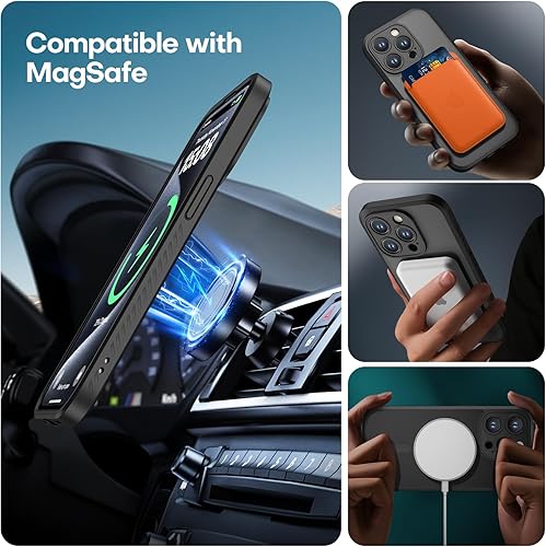 Miniatura 3 de CellEver Funda magnética fuerte para iPhone 15 Pro protección de cámara prueba de caídas de grado militar compatible con MagSafe Funda delgada