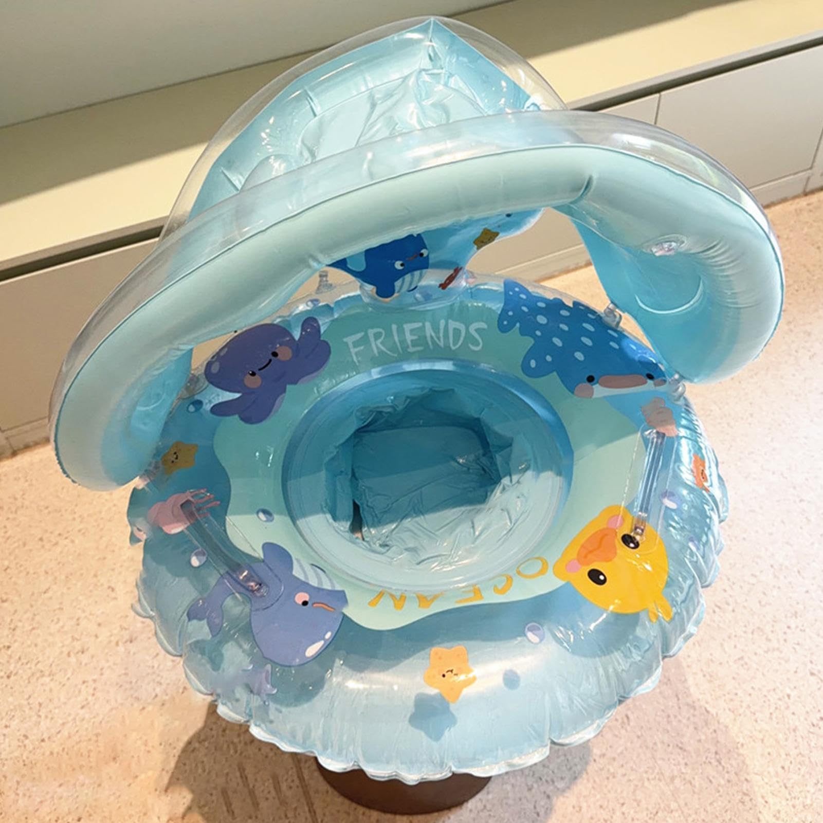Galleggianti Gonfiabili Per Piscina, Uso Multiuso, Anello Da Nuoto Per Bambini Con Parasole - Galleggiante Per Protezione Solare Per Bambini, Sicuro E Stabile, Per Spiaggia Lago All'aperto Cortile Vac