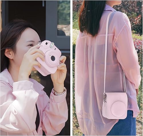 Miniatura 7 de MUZIRI KINOKOO Funda protectora para cámara instantánea Instax Mini 12  Bolsa de transporte de piel sintética para cámara Mini 12 con bolsillo para