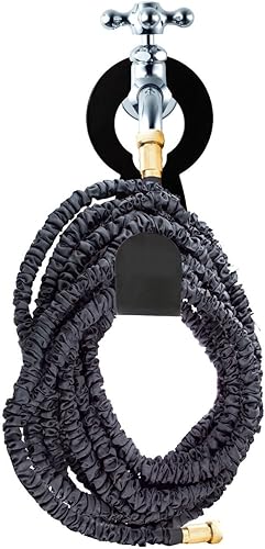 Miniatura 4 de Soporte para manguera, soporte de manguera de jardín de metal, hierro fundido, negro