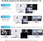 Station d'accueil pour ordinateurs portables, WAVLINK Quad Monitor Station d'accueil avec double DP, HDMI, VGA, 100W PD dans, 3* USB-A2.0 pour périphérique sans fil, compatible avec Dell/HP/Lenovo etc., Windows Systerm Computer seulement