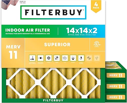 Vista 27 de Filterbuy Filtro de Aire 12x20x1 MERV 11 Defensa Superior contra Mascotas y Alergias (Paquete de 4), Filtros de Reemplazo Electrostáticos Plisados